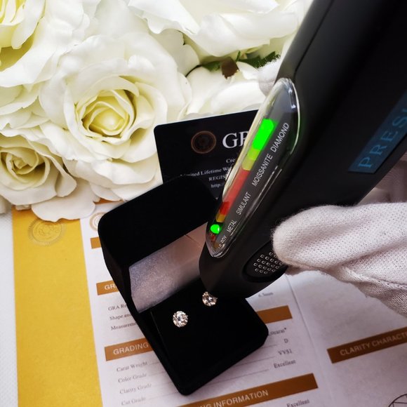 2 Carats Moissanite Stud Earrings- Ideal Gift For Her - Picture 6 of 6